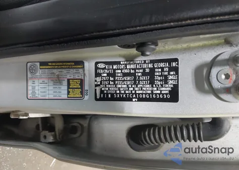 2011 Kia Sorento Lx z USA, uszkodzony, nr VIN 5XYKTCA10BG163690